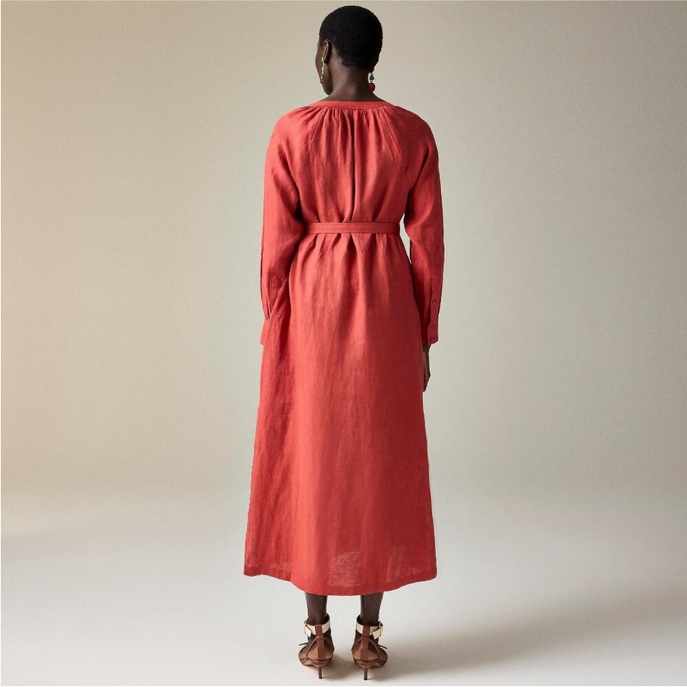 NWT J. Crew Cabana Dress in Linen Size Large Tall - Picture 2 of 11